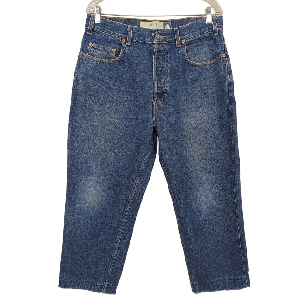 Vintage 90s GAP Blue Jeans Easy Fit 36x28 Button Fly 100% Cotton‎ Denim